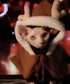 Christmas Cat Outfits-Cloak Elk Winter Pet Costume Cosplay